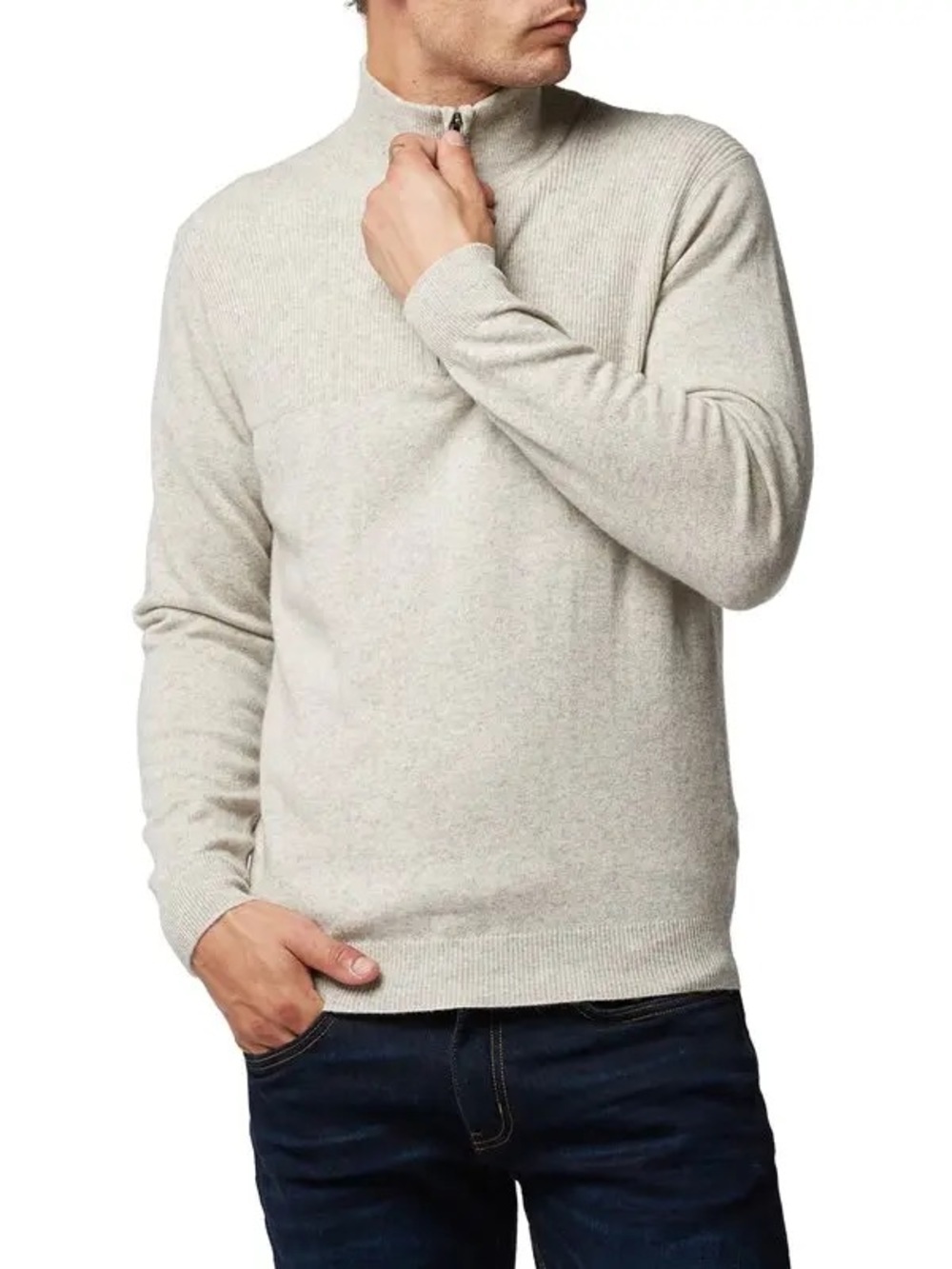 NWT Rodd & Gunn Little Mount Allan Knit Quarter Zip Sweater Wool Cashmere 3XL